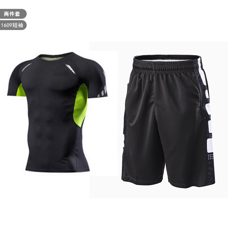 Bộ đồ thể thao quần short nam ngắn tay tập luyện quần áo thể dục nhanh khô mùa hè quần mỏng phần thoáng khí thấm mồ hôi quần áo chạy quần thể thao nam