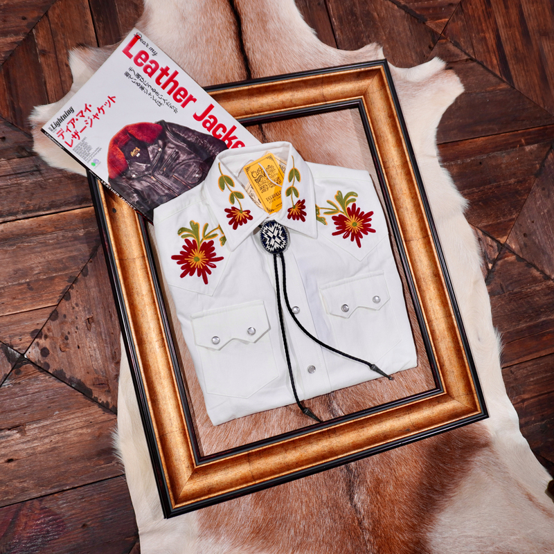 Classic Replica Music Shirt with Floral Embroidery, American Retro Western Cowboy Shirt