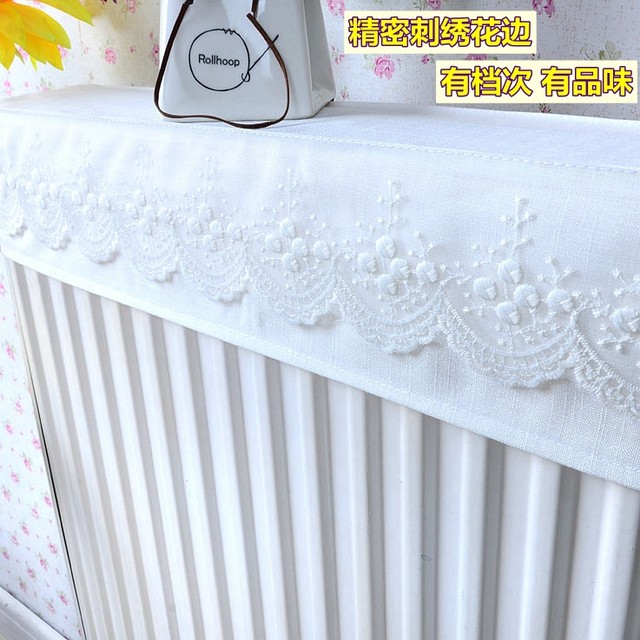 Bowen Fabric Brand ເຄື່ອງເຮັດຄວາມຮ້ອນແບບຟຸ່ມເຟືອຍແບບເອີຣົບ embroidered heating cover radiator cover anti-blackening and dust-proof decoration cover