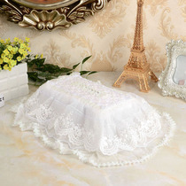 Bowen Fabric Brand Lace European Pastoral Korean Classic Tissue Cover Tissue Box Cover Tissue Cover Dustproof White
