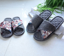  Version of the couple wooden floor slippers cloth bottom home summer indoor soft bottom mute household lightweight furniture four seasons silent