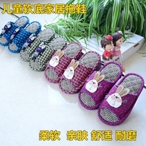  Pure cotton baby cloth bottom floor drag non-slip beef tendon bottom childrens home slippers cartoon indoor bedroom living room slippers