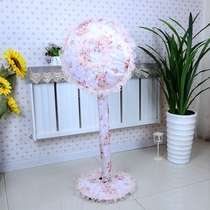  Desktop household electric fan dust cover Wall-mounted fabric lace 3-piece pink floor-to-ceiling fan cover