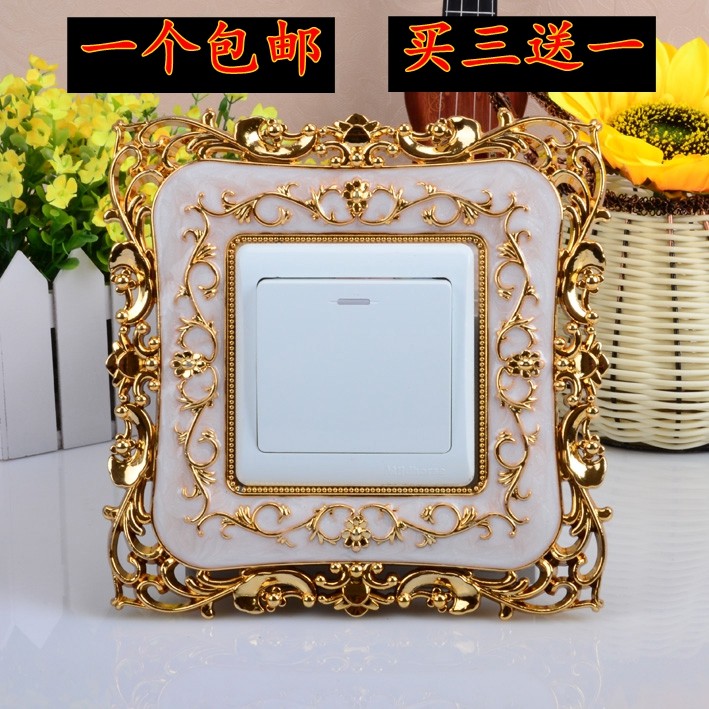 A piece of retro European acrylic switch cover switch sticker switch cover dust-proof switch cover single open