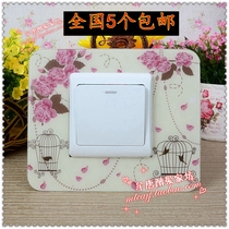  5 Xinyi high-end acrylic European-style pastoral wall fire sticker switch sticker switch cover Wall decoration cover