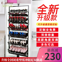 Household 360-degree rotating shoe rack stainless steel light luxury shoe cabinet hardware accessories multi-layer simple storage artifact shoe rack