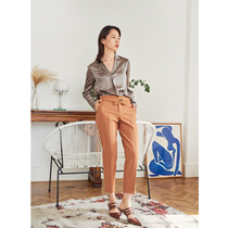 mytopbuyer honey color slim trousers women early spring new super good version thin leg length