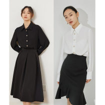 mytopbuyer French retro beautiful commuter white shirt female New 2021 autumn top design sense