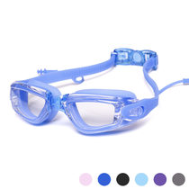 Myopia swimming goggles waterproof anti-fog high-definition with earplugs male and female professional swimming gear left and right eye different degrees adjustable