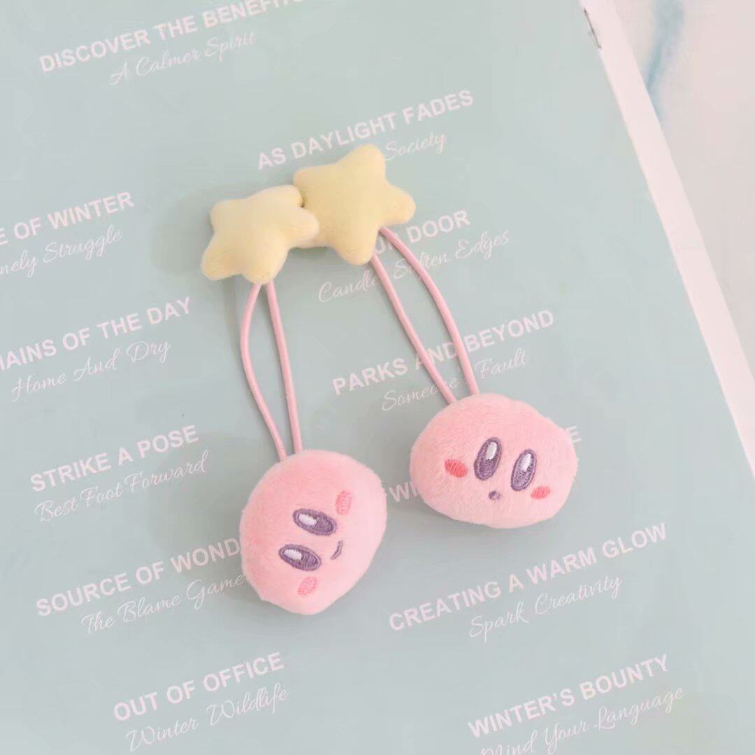 Star Kirby hair ring headgear cute cartoon children's three-dimensional plush doll rubber band hair ring hair ring hair accessories