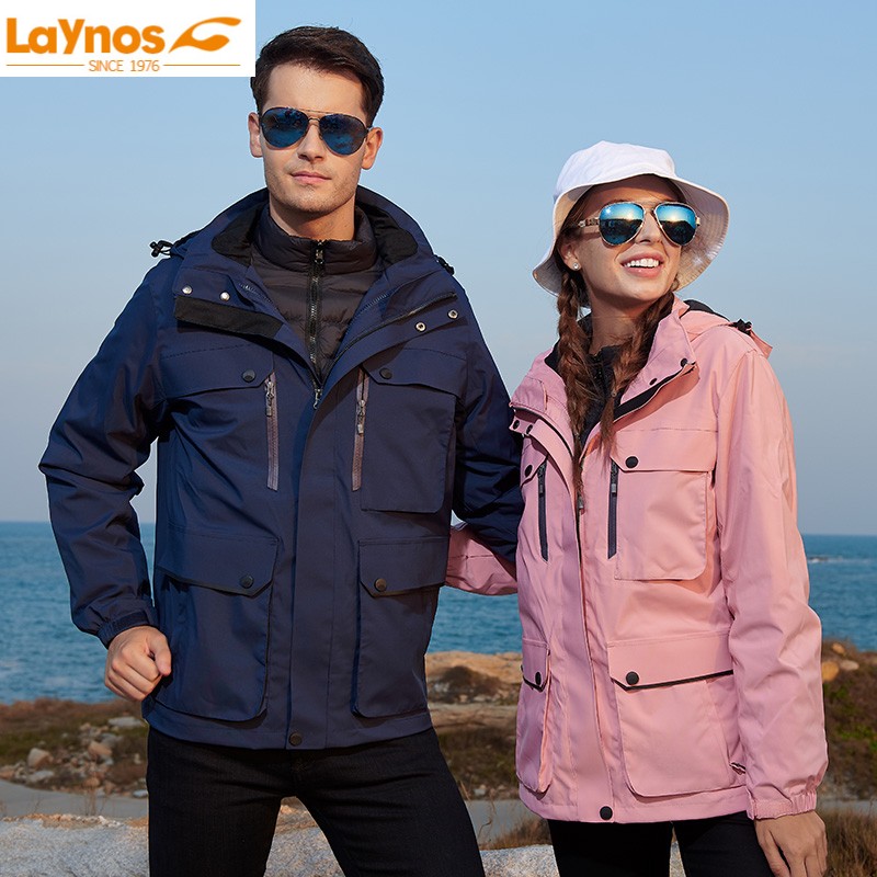 Reynolds jacket men and women three-in-one removable inner bile winter outdoor couple down jacket jacket 078