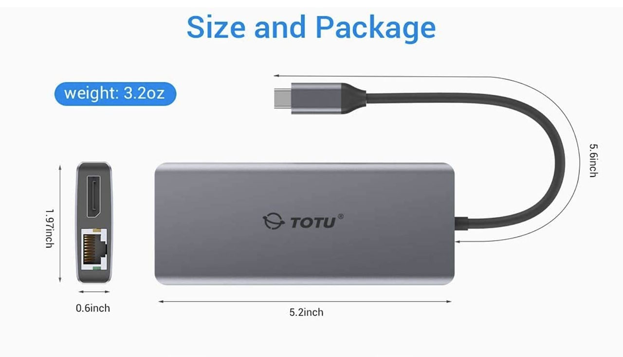 TOTU 12合 1 拓展坞 三屏 USB-C 集线器带双 4K@30hz HDMI 2.0  DP 1.4 1080p RTL8153B 1000M Ethernet  docking station tt-hb010a