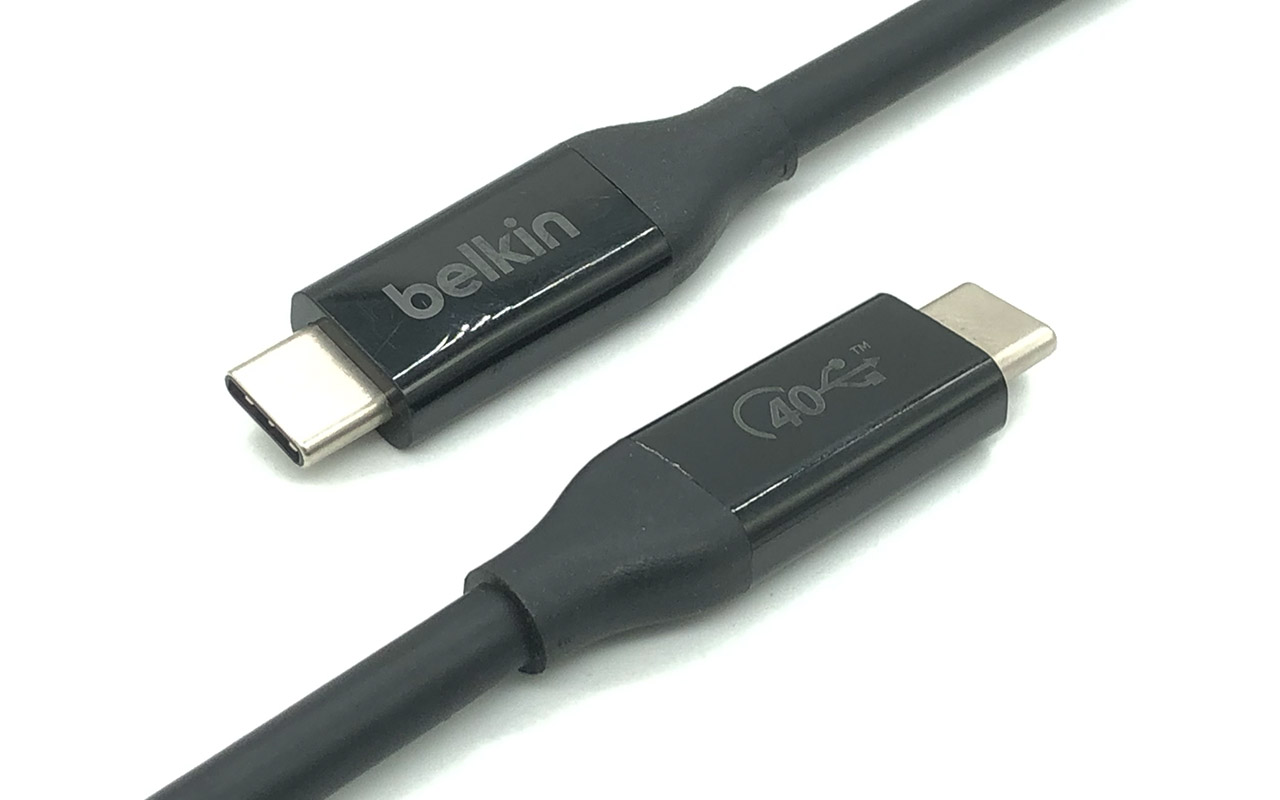 belkin贝尔金USB4.0 GEN3 雷电4 双type C 数据线100W 5A 8K 60HZ 英特尔认证 0.8米 USB C TO USB C CABLE Thunderbolt 4 Certifie