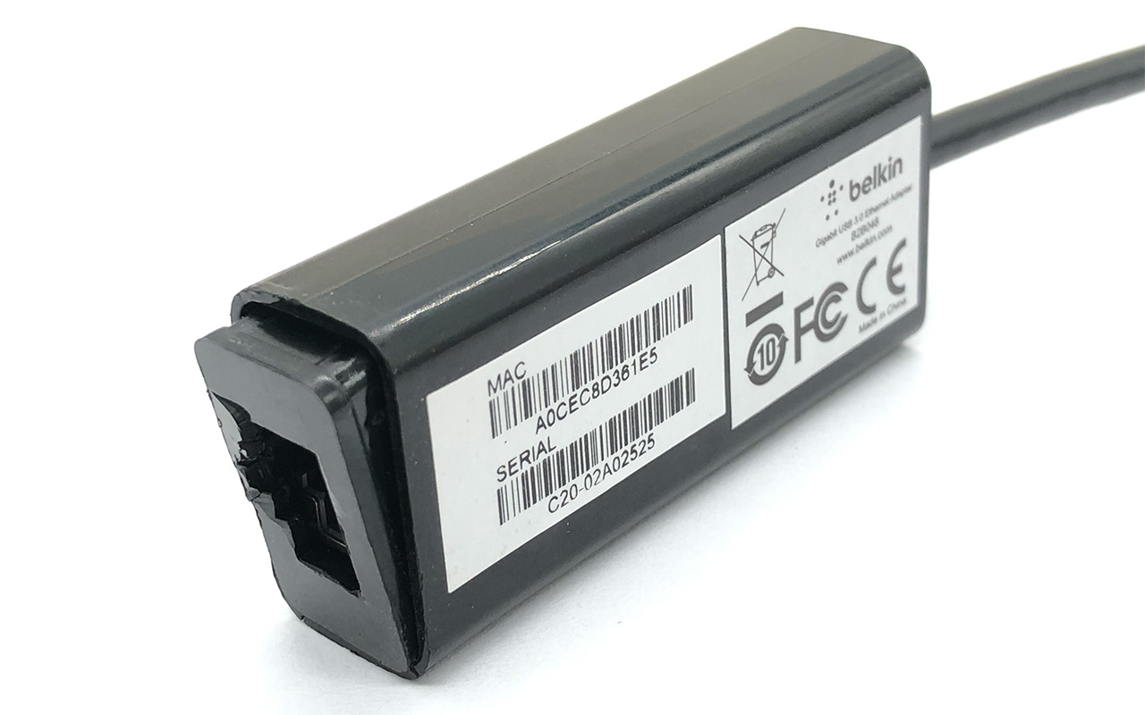 贝尔金Belkin USB 3.0转RJ45网口有线千兆以太网卡转换器Gigabit Ethernet Adapter B2B048 Macbook Air M1 M2免驱动