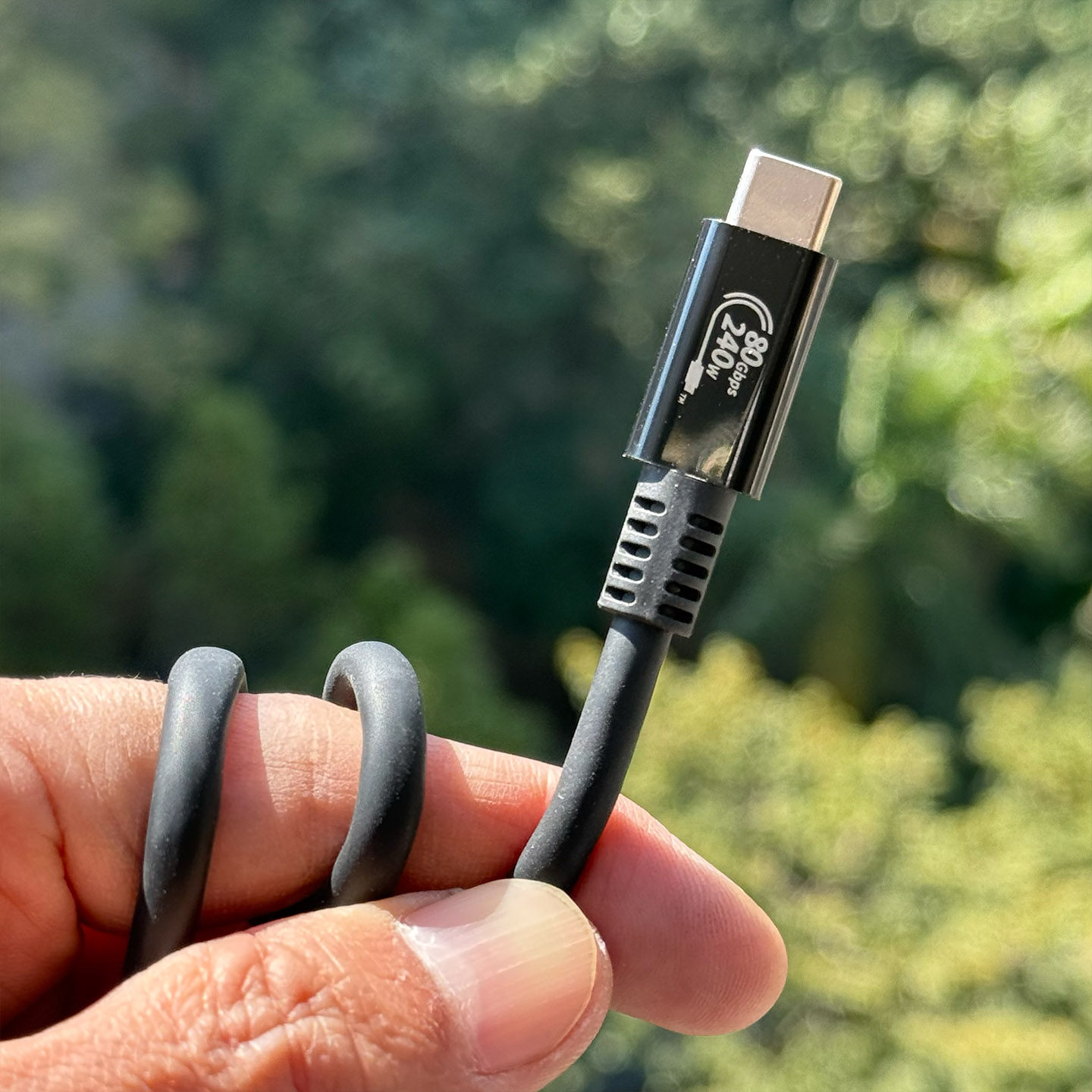 全新雷电 5数据线PD3.1 快充线 JEM USB 80Gbps 240W Type C to Type C Cable with EMark Black 0.8m TPE 适用MacBook 拓展坞 显卡坞 投屏显示器