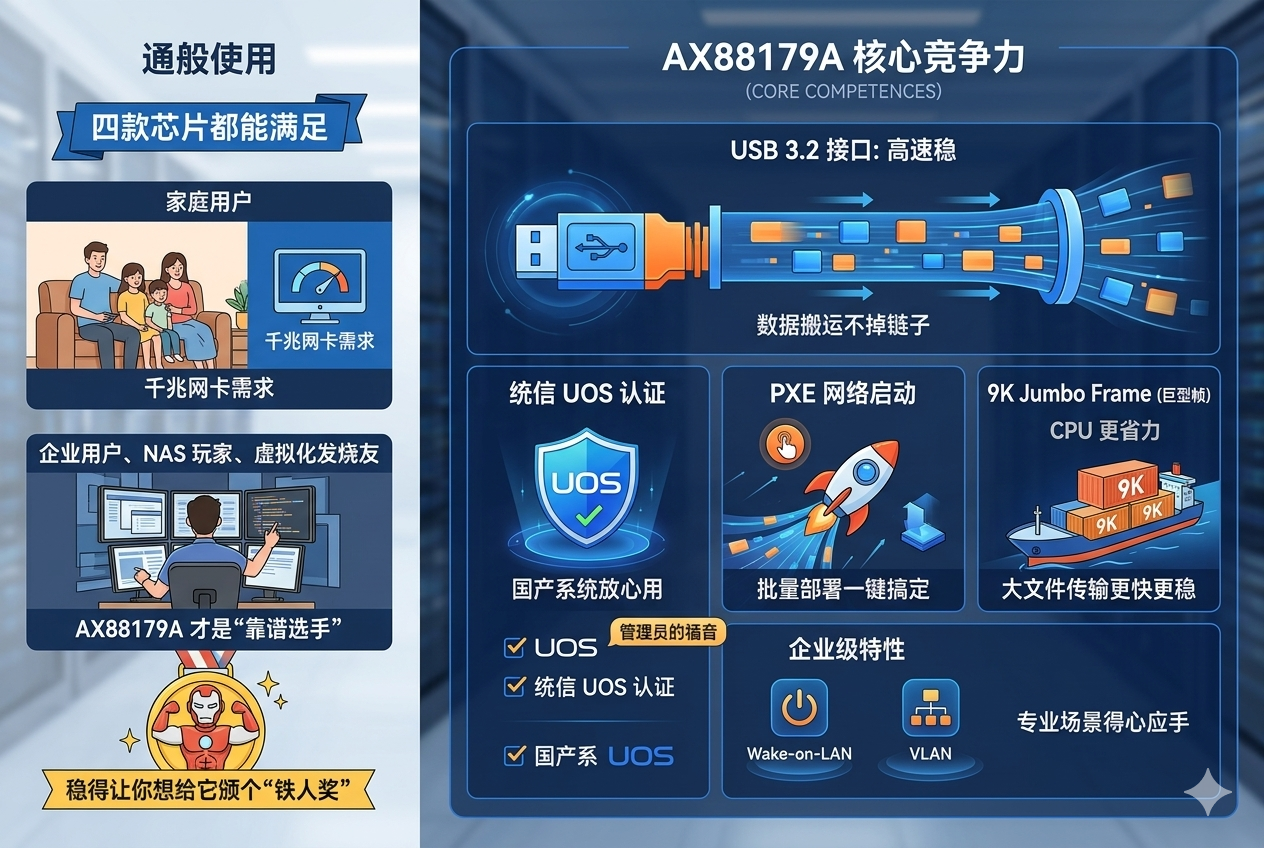 USB千兆网卡芯片大比拼：AX88179A、AX88179、RTL8153和RTL8153B谁才是真正的硬核玩家？