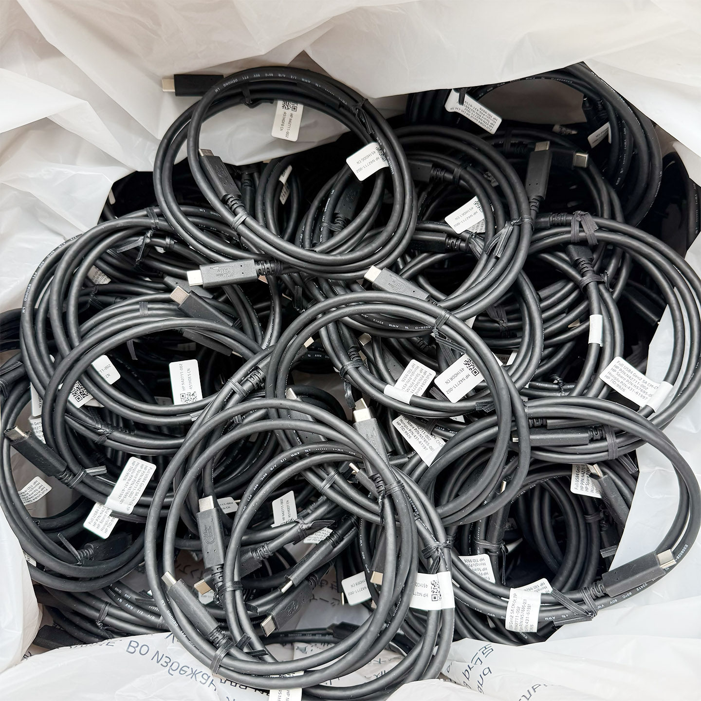 拆解报告：全新惠普雷电4 240W PD3.1快充线全功能一线通数据线 FULL USB4 Gen2 5A CM-CM TP HP P/N N42711-002 HP Spare P/N:N57695-001 HongJu P/N:431-61597 HP TID:9926