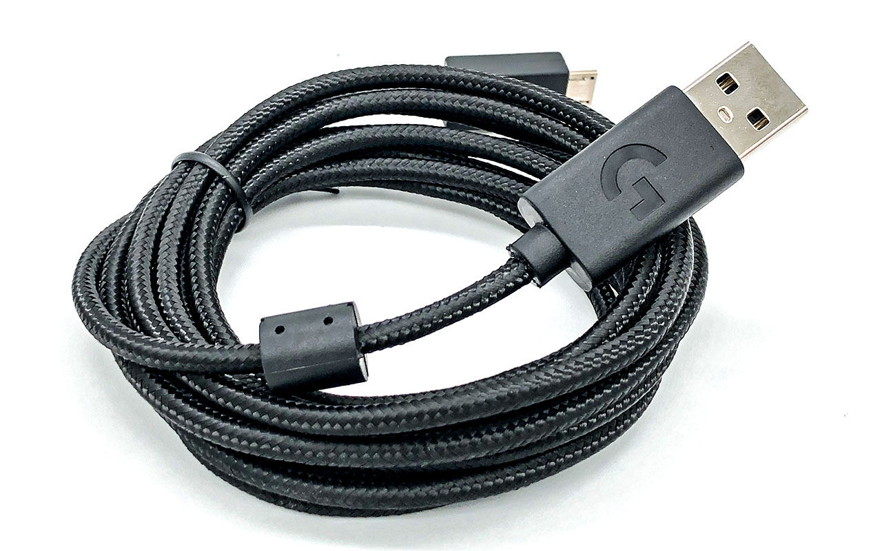 罗技无线蓝牙耳机键盘鼠标Micro USB充电线 G935 G915 G502 /G913TKL keyboard USB charging cable Durable Braided Micro USB Mouse Cable Black