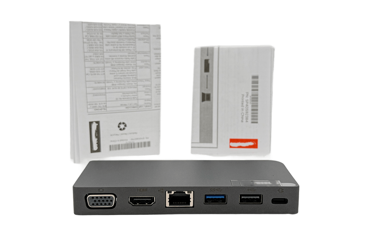 适用于联想Type-C 超便携多功能拓展器 4K 60Hz千兆网卡USB3.1 65W供电Lenovo Powered USB-C Travel Hub 4X90S92381 03X7608