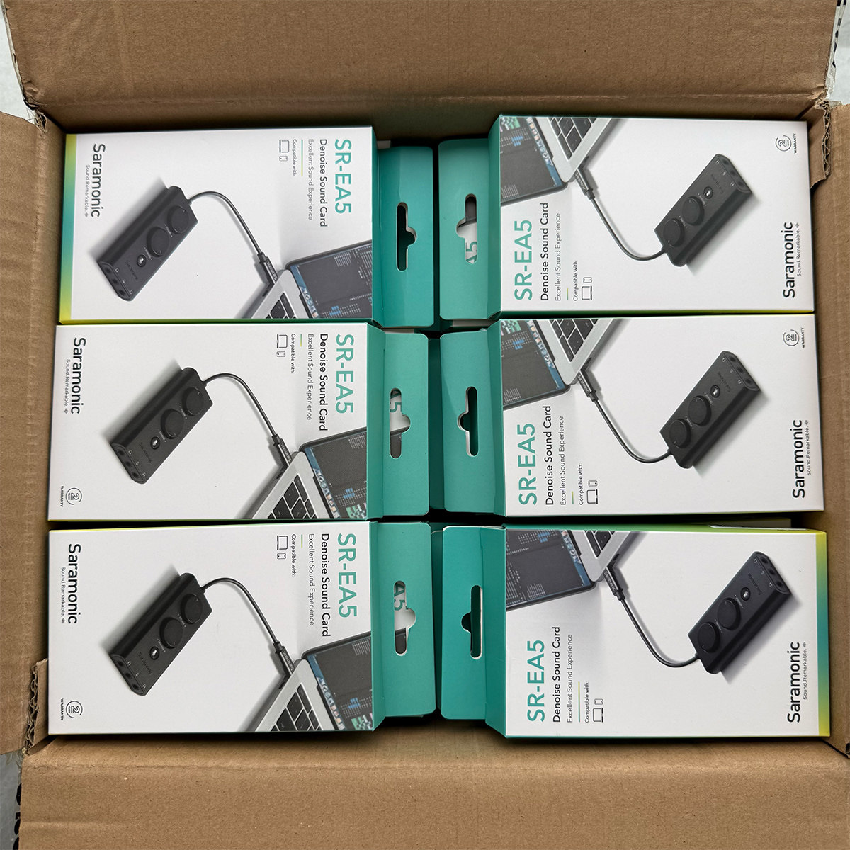 Saramonic SR-EA5降噪声卡-45dB硬件主动降噪 双耳机监听，手机/电脑/PS4/Switch通用USB-C外置声卡（Noise Reduction, Mute, Volume Control）