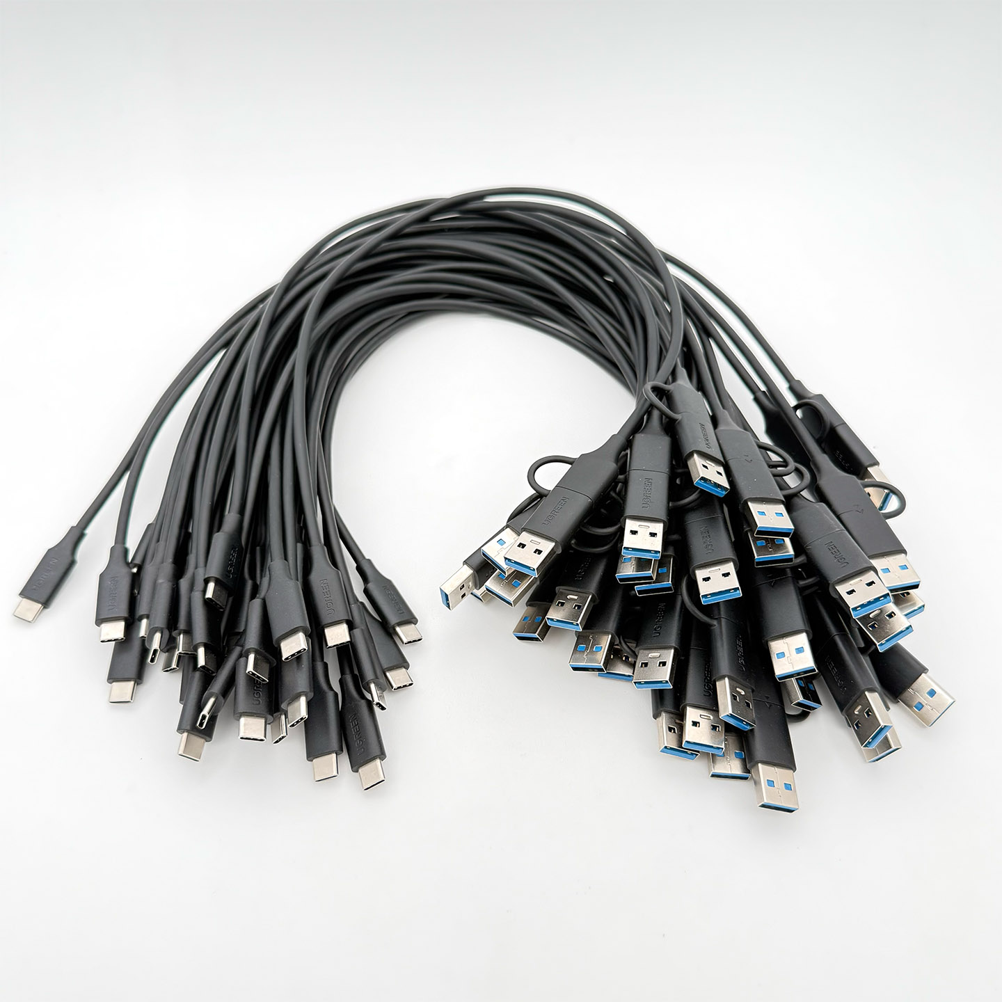 全新原装绿联UGREEN USB3.1 数据线2合1手机PD快充电线双CC线移动硬盘高速传输线10gbs USB C TO USB C CABLE with USB A  Adapter