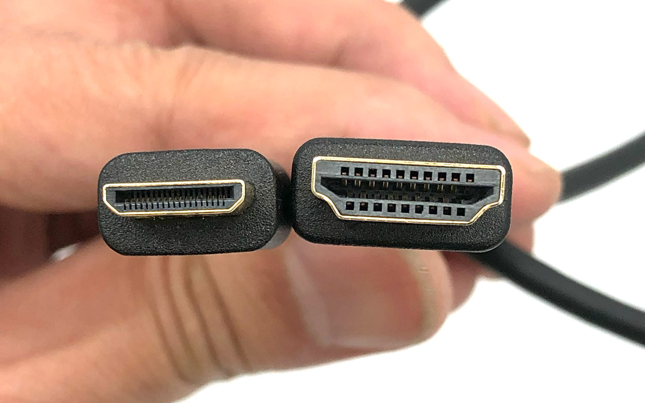 原装Mini-HDMI to HDMI 公 转接头转换线拆解 48 位/像素色深18 Gbps 的带宽 3D 4K 60Hz 3840*2160 HDTV电脑电视连接线TV Adapter Cable (Supports Ethernet, 3D, and Audio Return）