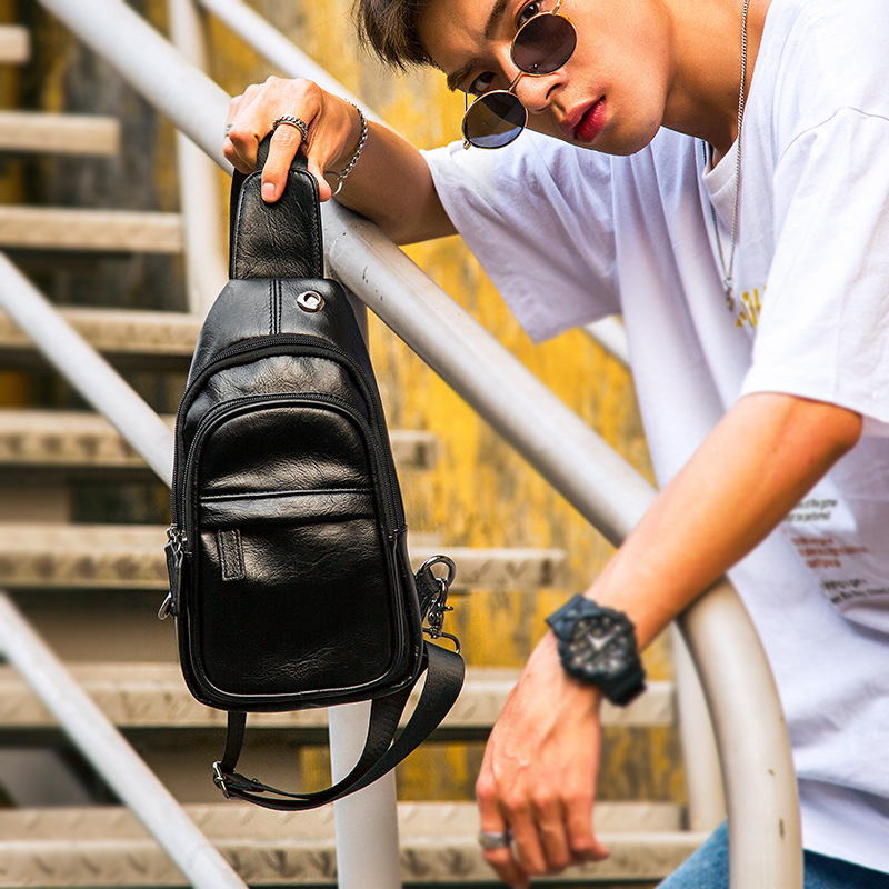 Men's Chest Bag Outdoor Casual Trend Chest Bag Tide Pack Sports Riding Bags Sloped Satchel Bag Boys Single Shoulder Bag Rear Shoulder Bag