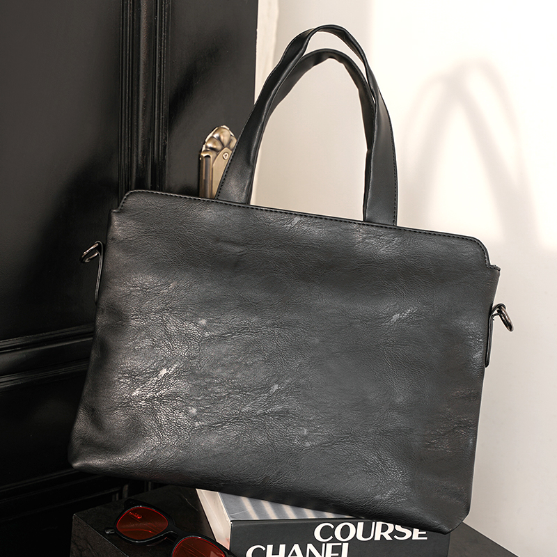 New Men's Pack Han Edition Fashion Leather Handbag Light Business Men's Cross Section Briefcase Travel satchel