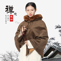 In winter Shangyuan monk's clothing thickened plush cloak male and female laymen meditate cloak monk's meditation shawl cloak monk's clothing