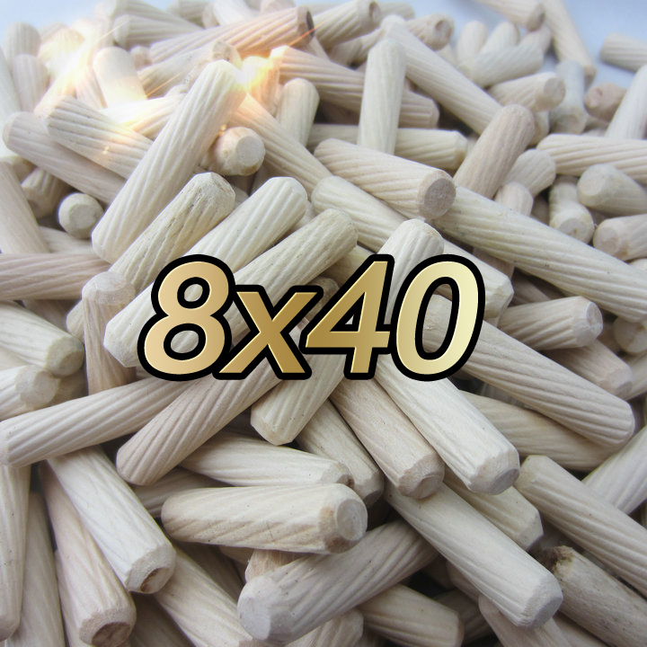 100 pieces of 8*40MM round wood tenon wood plug wood stick twill wood furniture wood nail connector three-in-one specification