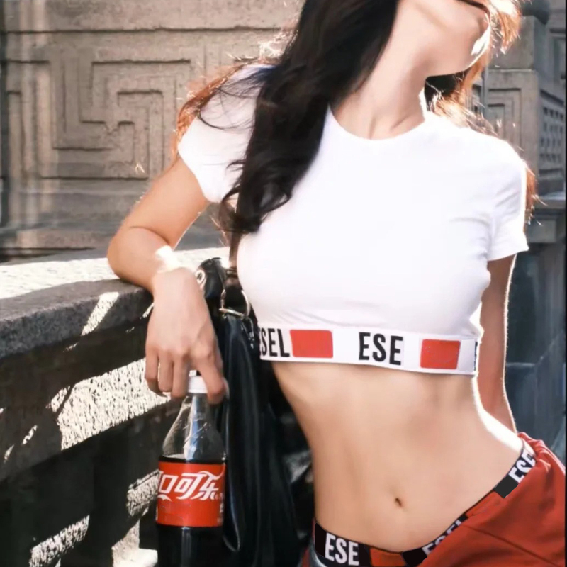 Correct Version of Beibei's Same Style Niche American-Style Spicy Girl Inner Wear Outerwear Top Women's Short Backless Bra Tank Top Camisole