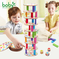 Boby Leaning Tower Stacking Music Pumping Building Blocks Children's Educational Toys Wooden Parent-Child Interactive Party Adult Challenge Table Game