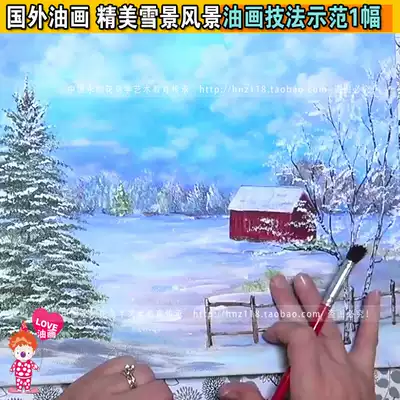HD oil painting tutorial film Foreign snow landscape landscape oil painting teaching 1 oil painting snow landscape 4