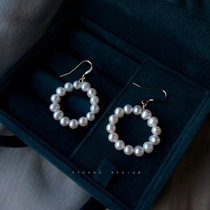 TYUSHA hand-wrapped * high quality natural freshwater pearl American 14K gold gold soft face small earrings female