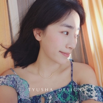 TYUSHA design American imported 14K gold gold gold smiling face elbow necklace choker Super foreign air Joker