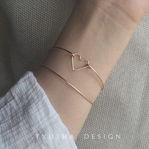 TYUSHA design super-oceanic big-name の American imported 14K gold note love ring circle bracelet female gift