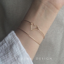 TYUSHA design Super Foreign Air big brand foreign American imported 14K gold Love Ring Circle Bracelet female gift