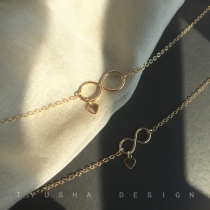 TYUSHA Infinite Love American Imported 14K Gold Gold Infinite Love Hangtag Necklace choker Bracelet