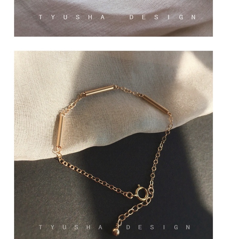 TYUSHA thẳng đến Hoa Kỳ nhập khẩu vòng đeo tay cá tính tối giản mạ vàng 14K vàng không phai không gây dị ứng vòng pandora