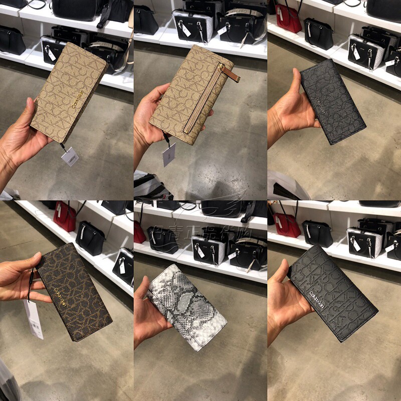 Popular Canadian Purchasing Agent for Ck, New European and American Style Long Wallet with Text, Flip Cover, Clasp, Multiple Card Slots, and Letter Design