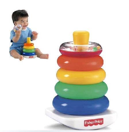 Young children's puzzle toys Fisher Rainbow Tower sleeves layered
