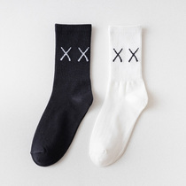 Nut mommy X letter socks female ins tide socks sports style Korean student tide socks couple stockings