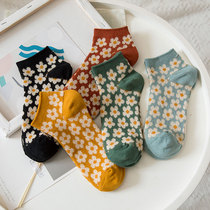 Nut Moms Retro Flowers Short Silo Socks Childrens Chains Chauchre Summer Network Red Boat Sox Japanese Socks Japan