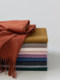Anna Qingchen Warm Time cashmere tassel rectangular scarf solid color shawl to keep boys and girls warm