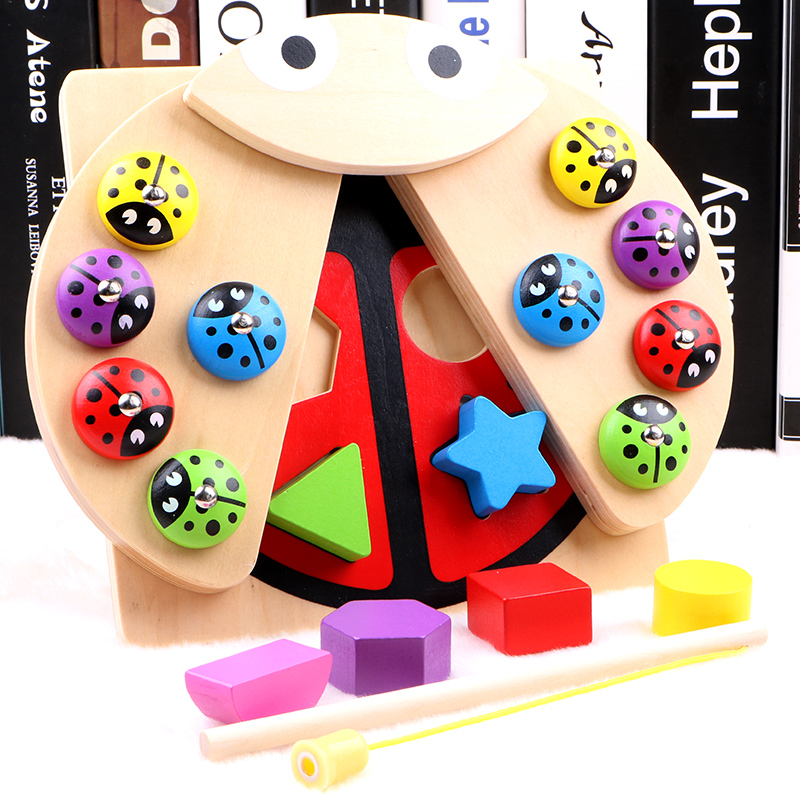 Infant child magnetic fishing toy suit 1-2-year-old puzzle male and female child 3-4-6-year-old baby wooden system