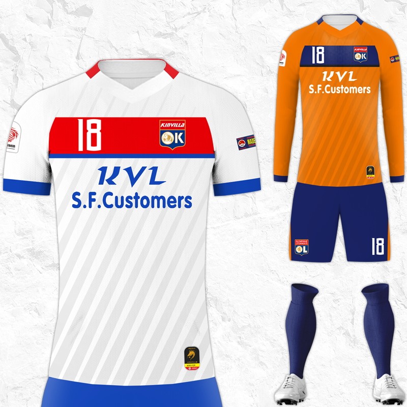 No. 18 Fekir custom men's long-sleeved football suit printed short-sleeved adult children's football shirt training suit