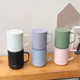 일본에서 ~ Morandi 리본으로 덮인 단열재 컵 티 컵 사무실 커피 컵 야외 머그잔 380ml