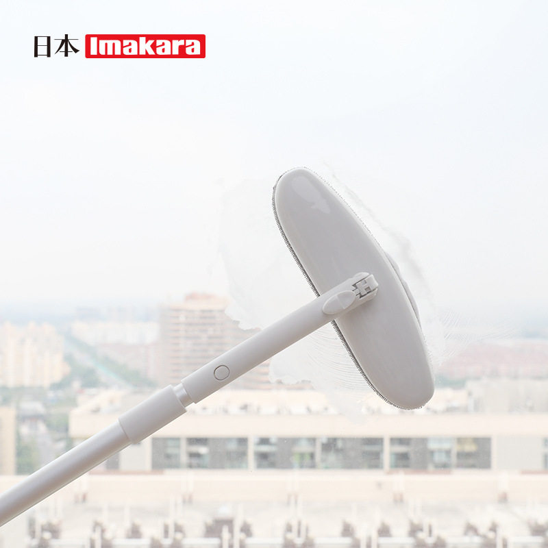 Japanese long handle dust screen window brush telescopic cleaning brush extension removable window wiping artifact dust cleaning tool