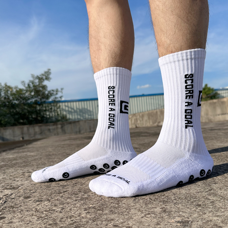 Summer Breathable Mid-Calf Soccer Socks for Men and Women, Practical Training, Towel Bottom, Wear-Resistant, Sweat-Absorbent, Silicone Non-Slip
