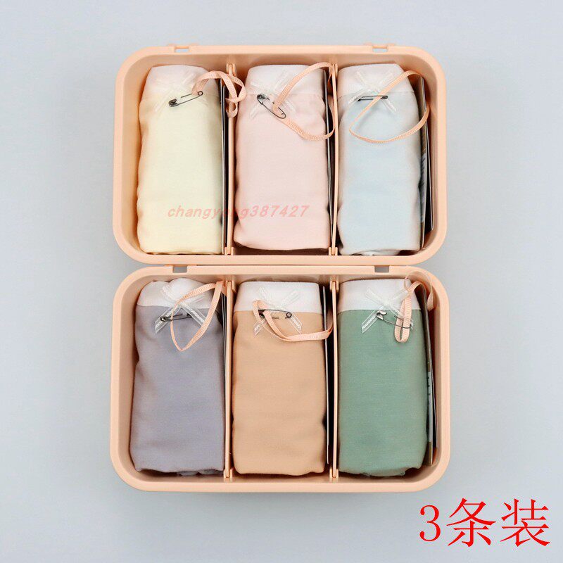 товар из китая 3条装 cyn创雅诺60s柔弹棉a类面料女内裤21013舒适弹力棉女平角裤